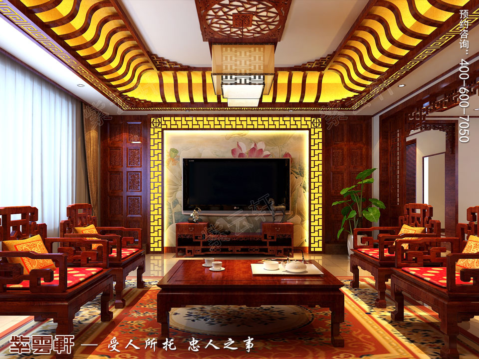 客厅现代中式风格装修图片
