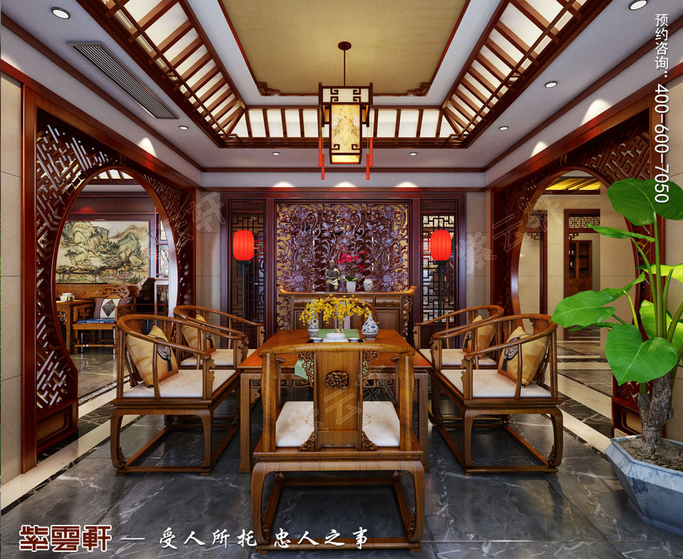 豪宅茶区古典中式装修风格设计