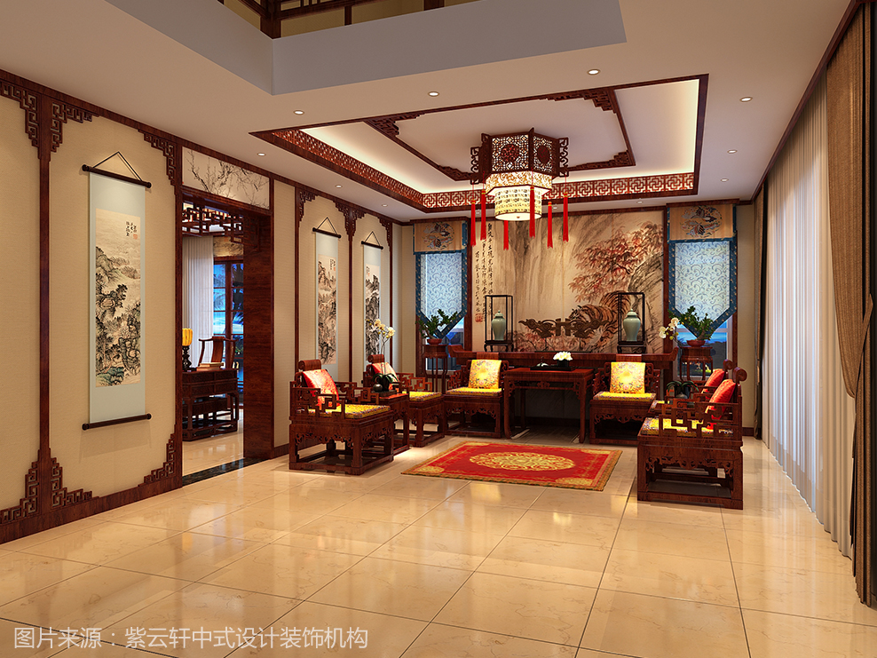 中式装修效果图 客厅欣赏