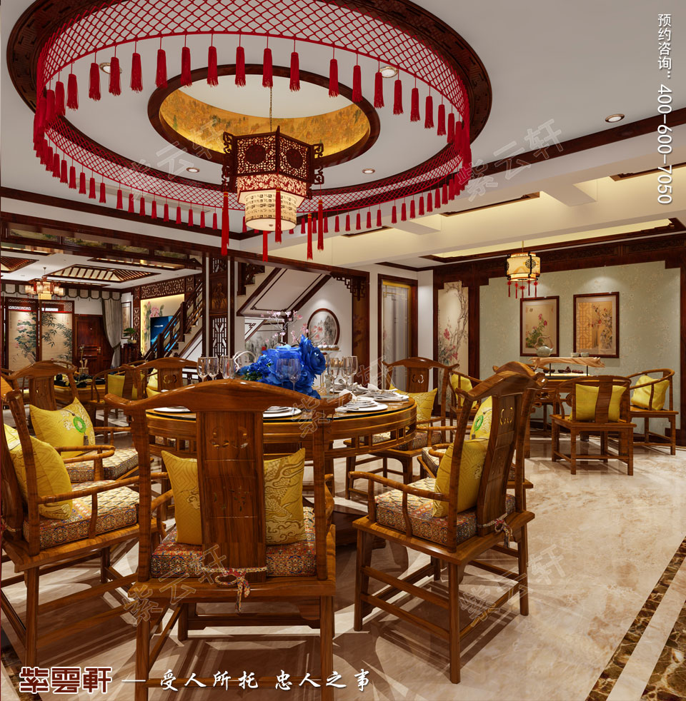 别墅餐厅现代中式装修效果图.jpg