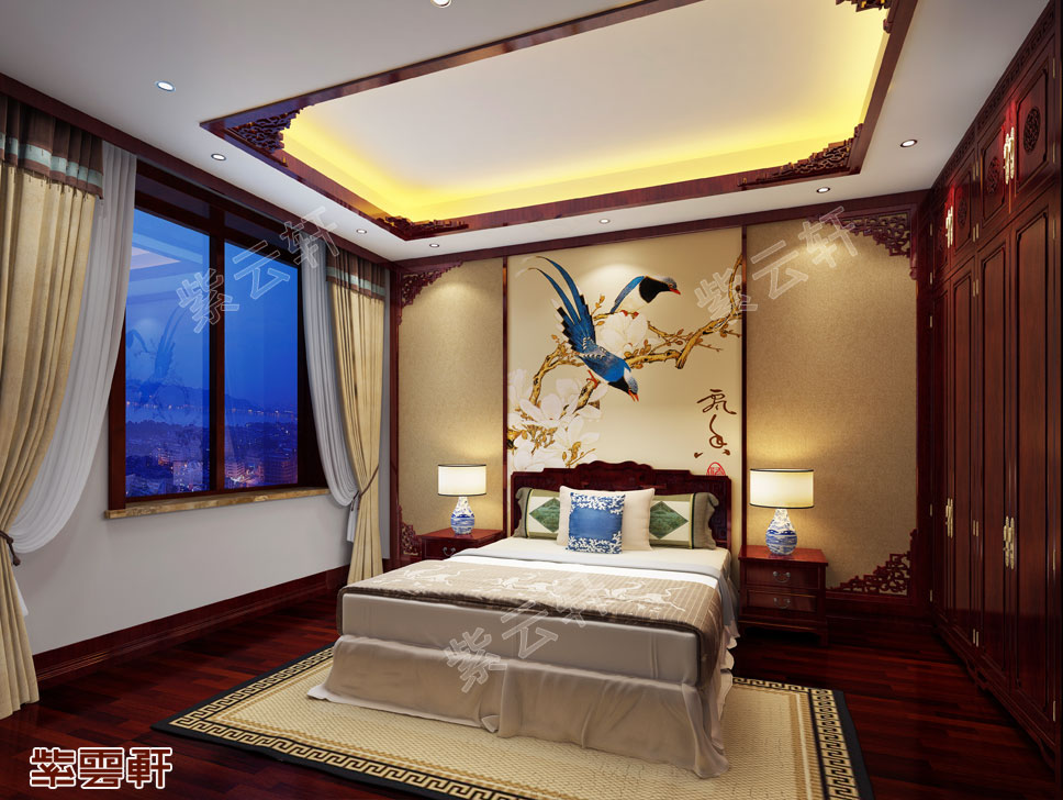 中式别墅卧室效果图