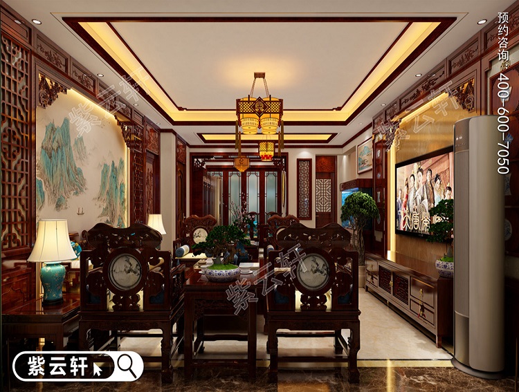 中式客厅装修设计图