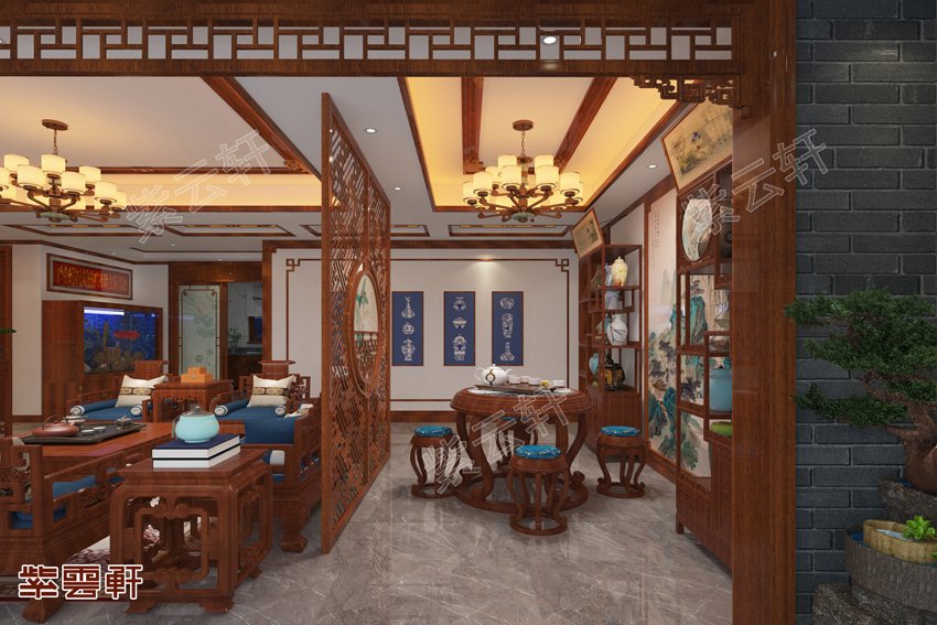 中式别墅茶室装修