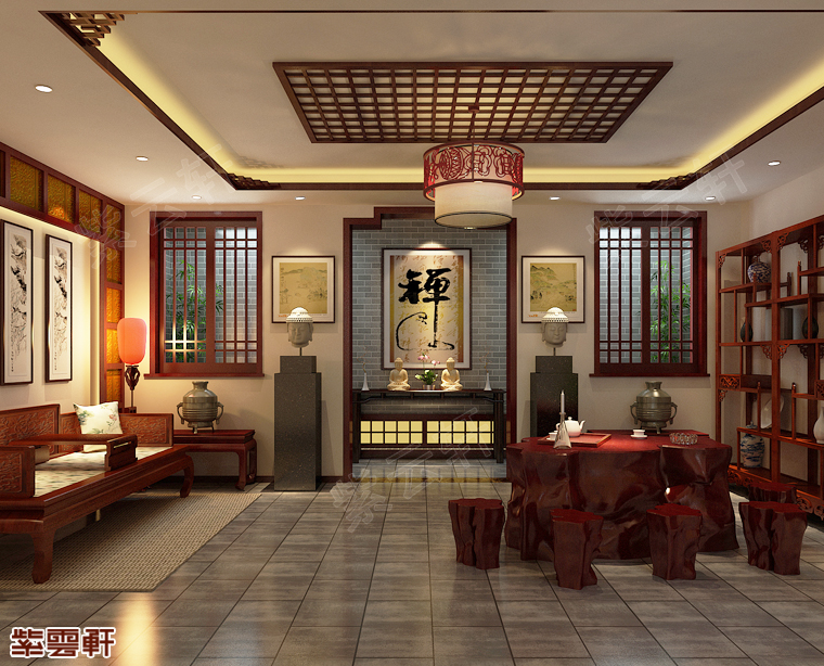 别墅中式茶室设计