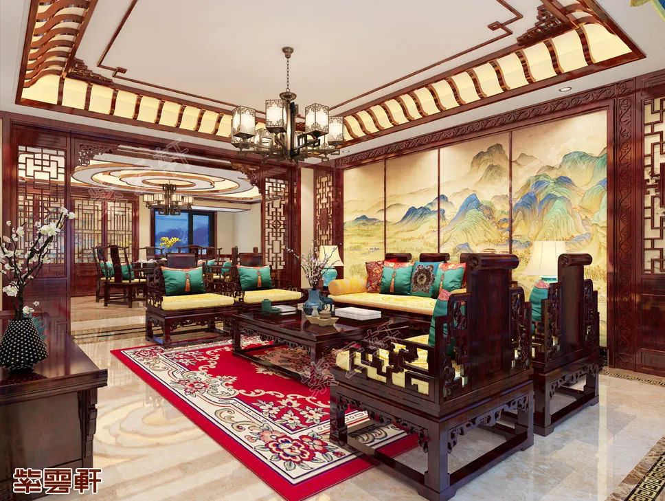 在中式设计装修别墅中独享家居美景的快意
