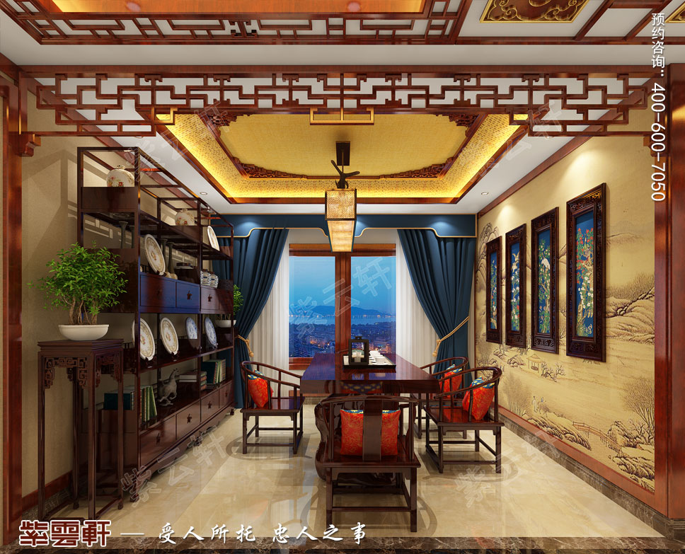 一层茶室简约古典中式装修图片