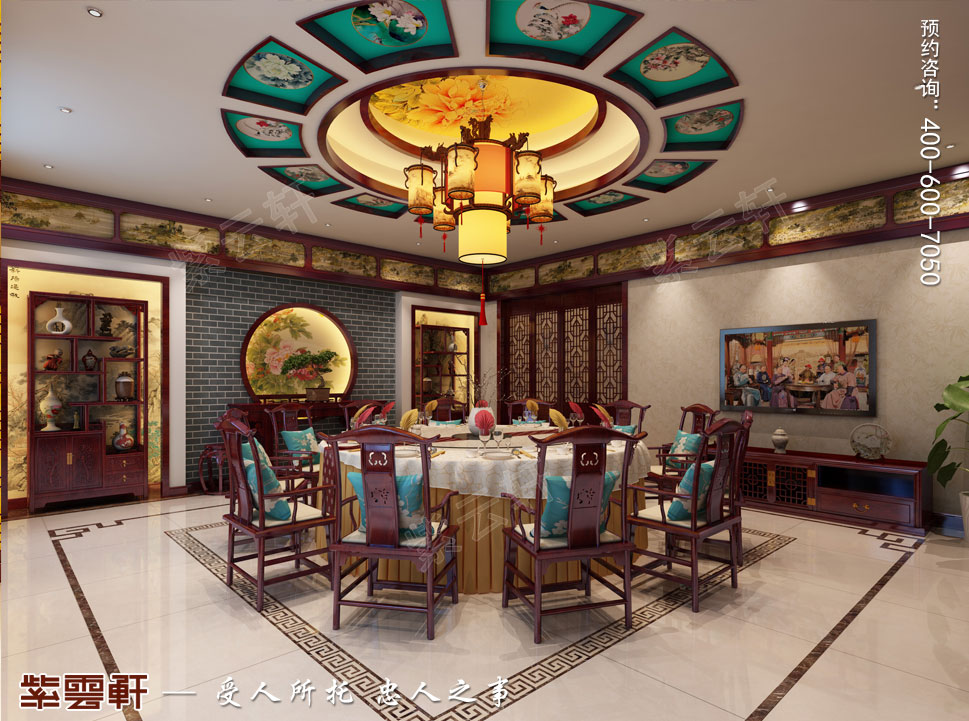郑州豪宅餐厅古典中式装修效果图