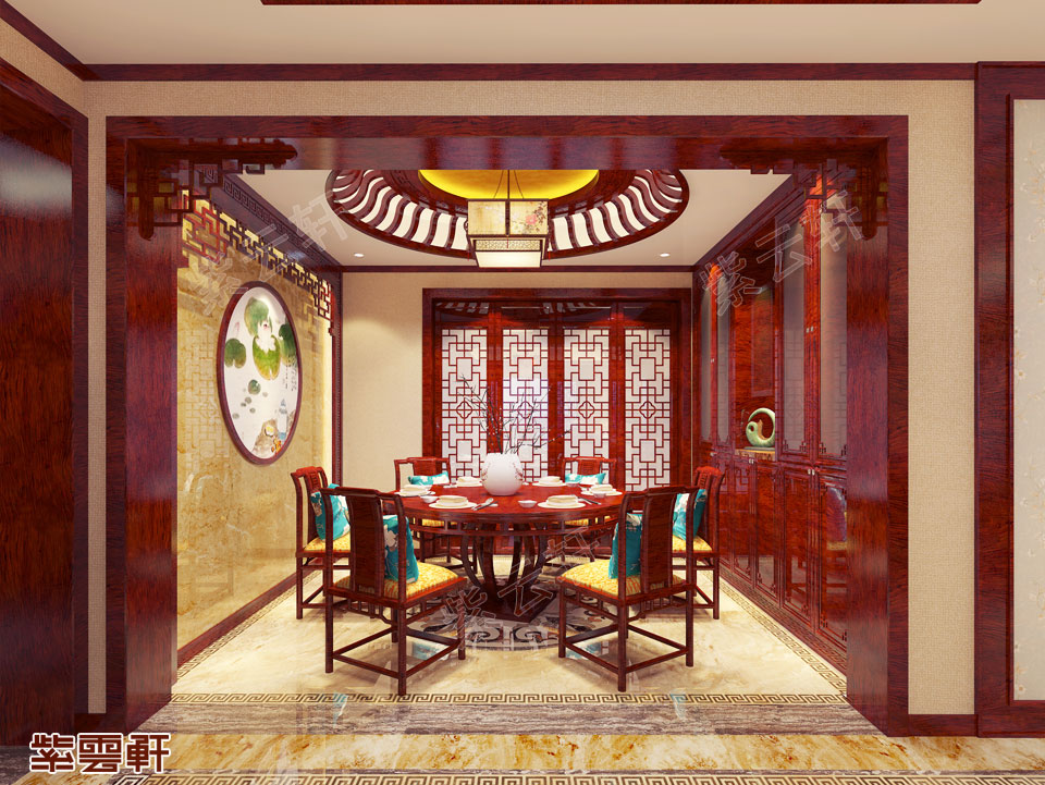 中式设计餐厅效果图