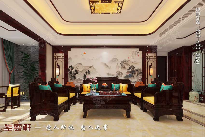 中式设计豪宅装修色彩用传递典雅气氛