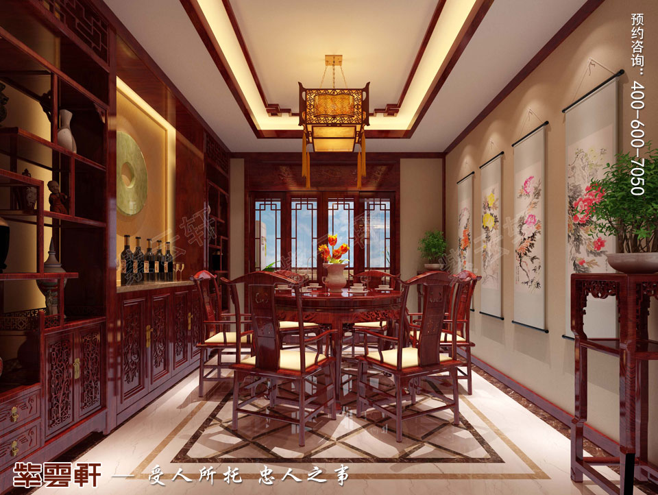餐厅现代中式装修效果图