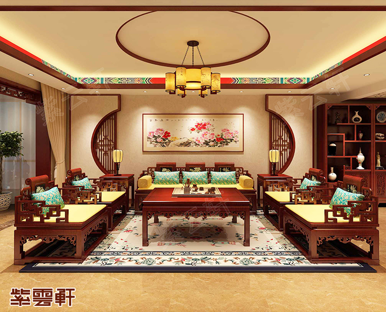 客厅<a href=http://www.bjzyxuan.com/ target=_blank class=infotextkey>中式装修效果图</a>