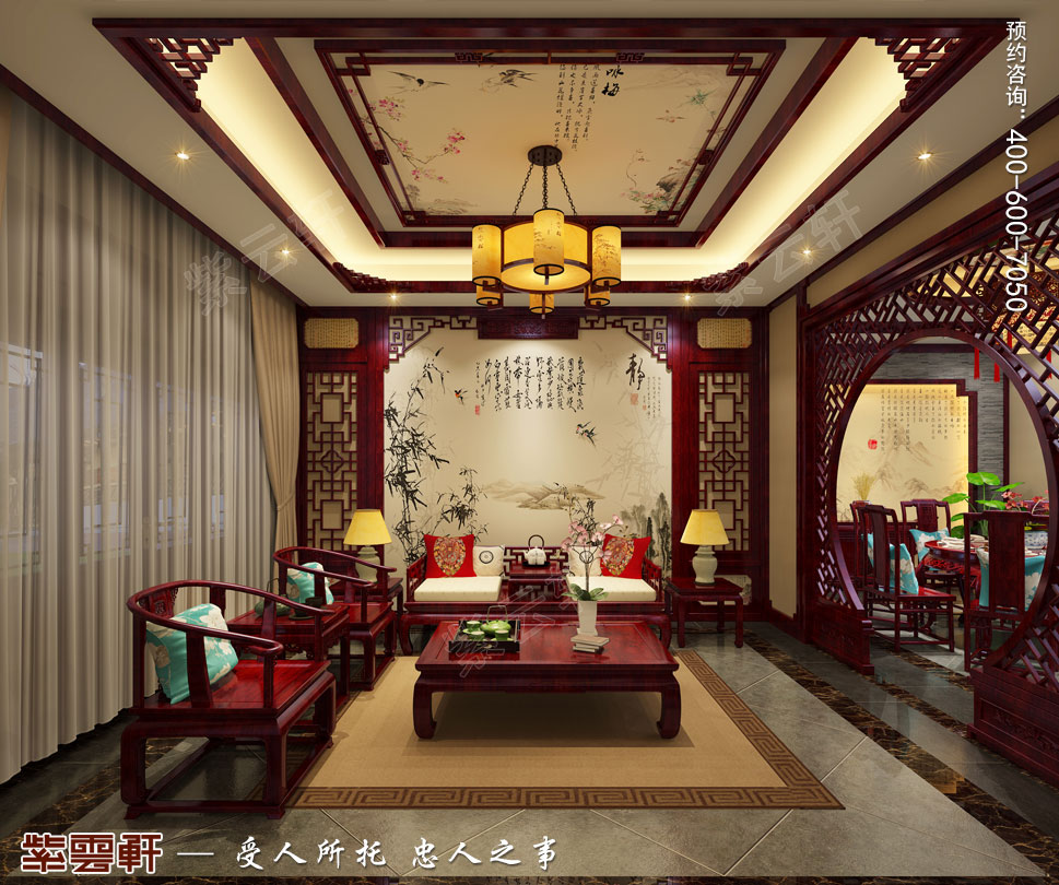中式风格自建房客厅