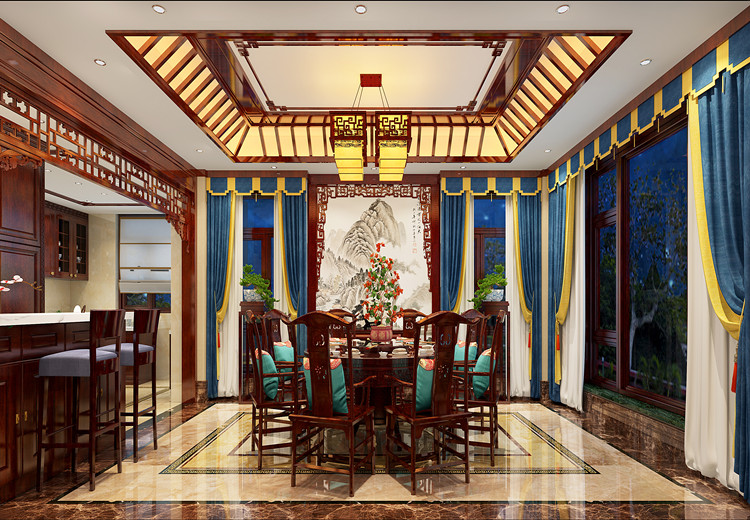 中式客厅装修,给人优雅舒适的空间感